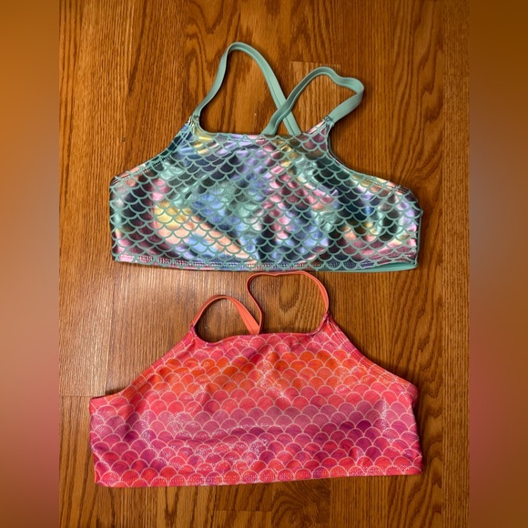 Wonder Nation 4 piece mermaid swim suits (tail, bikini bottoms & 2 tops) XXL 18 - Picture 5 of 11